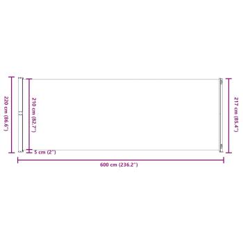 Seitenmarkise Ausziehbar 220x600 cm Creme
