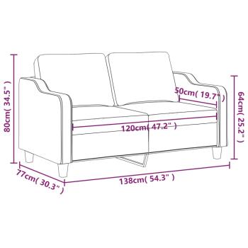 2-Sitzer-Sofa Dunkelgrau 120 cm Stoff