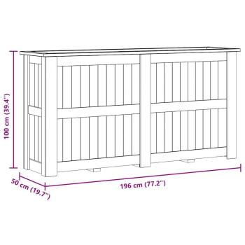Hochbeet 196 x 50 x 100 cm Kiefernholz Imprägniert 