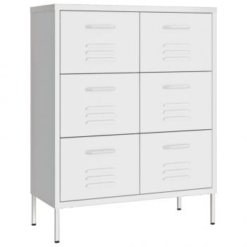 Schubladenschrank Weiß 80x35x101,5 cm Stahl