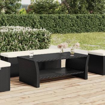 ARDEBO.de - Couchtisch Schwarz 100x50x40 cm Poly Rattan