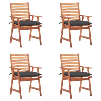 ARDEBO.de - Garten-Essstühle 4 Stk. mit Kissen Massivholz Akazie 