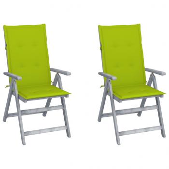 ARDEBO.de - Verstellbare Gartenstühle 2 Stk. mit Auflagen Massivholz Akazie