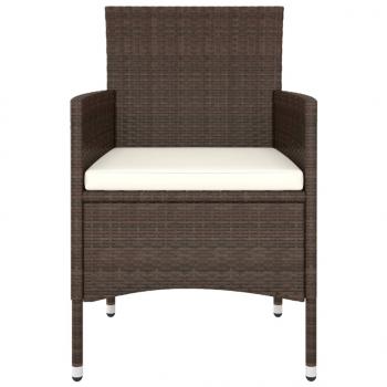 5-tlg. Garten-Lounge-Set Poly Rattan Braun