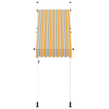 Einziehbare Markise Handbetrieben 100 cm Gelb Blau Gestreift