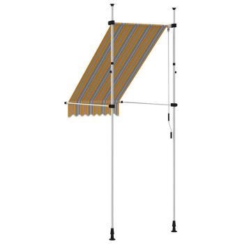 Einziehbare Markise Handbetrieben 100 cm Gelb Blau Gestreift