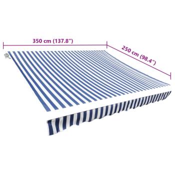 Markisenbespannung Canvas Blau & Weiß 350x250 cm 