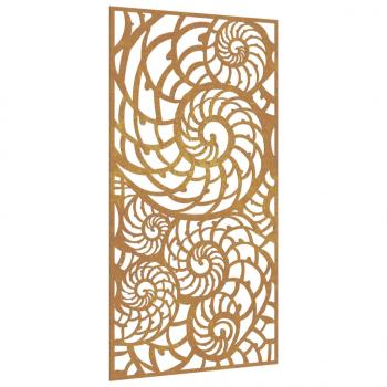 Garten-Wanddeko 105x55 cm Cortenstahl Muschel-Design