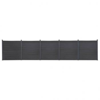 ARDEBO.de - Zaunelement-Set Grau 872x186 cm WPC