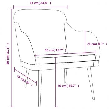 Sessel Schwarz 63x76x80 cm Samt