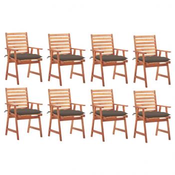 ARDEBO.de - Garten-Essstühle 8 Stk. mit Kissen Massivholz Akazie 