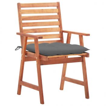Garten-Essstühle 2 Stk. mit Kissen Massivholz Akazie 