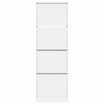 Schuhschrank mit 4 Klappen Weiß 60x34x187,5 cm