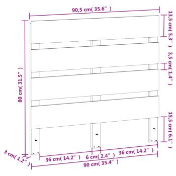 Kopfteil Wachsbraun 90 cm Massivholz Kiefer