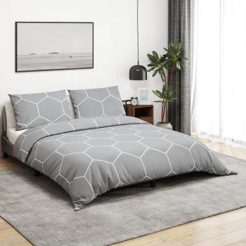 ARDEBO.de - Bettwäsche-Set Grau 140x200 cm Baumwolle