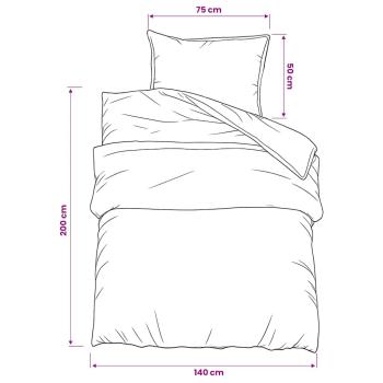 Bettwäsche-Set Weiß und Braun 140x200 cm Baumwolle