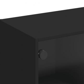 TV-Schrank mit Glastüren Schwarz 102x37x42 cm