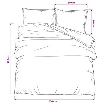 Bettwäsche-Set Dunkelgrau 200x220 cm Baumwolle