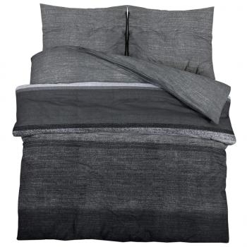 Bettwäsche-Set Dunkelgrau 240x220 cm Baumwolle