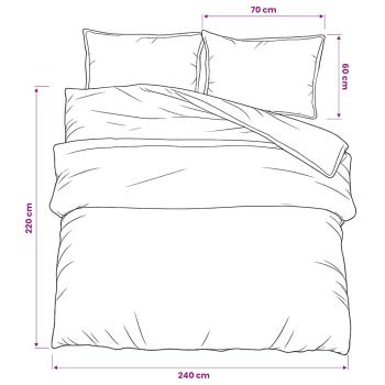 Bettwäsche-Set Dunkelgrau 240x220 cm Baumwolle