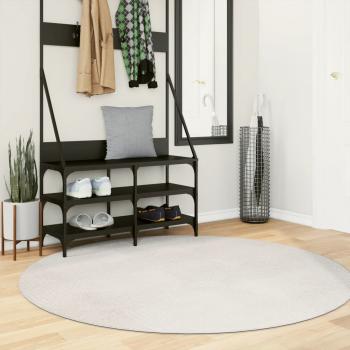 ARDEBO.de - Teppich IZA Kurzflor Skandinavischer Look Creme Ø 160 cm