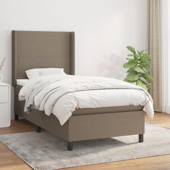 ARDEBO.de - Boxspringbett mit Matratze Taupe 100x200 cm Stoff