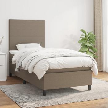 ARDEBO.de - Boxspringbett mit Matratze Taupe 100x200 cm Stoff