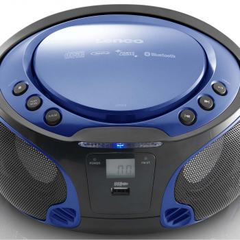SCD-550BU Tragbarer FM-Radio-CD/MP3/USB/Bluetooth®-Player mit LED-Beleuchtung Blau (Menge: 2 je Bestelleinheit)
