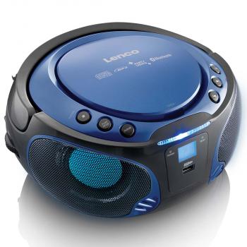 SCD-550BU Tragbarer FM-Radio-CD/MP3/USB/Bluetooth®-Player mit LED-Beleuchtung Blau (Menge: 2 je Bestelleinheit)