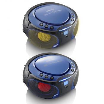 SCD-550BU Tragbarer FM-Radio-CD/MP3/USB/Bluetooth®-Player mit LED-Beleuchtung Blau (Menge: 2 je Bestelleinheit)