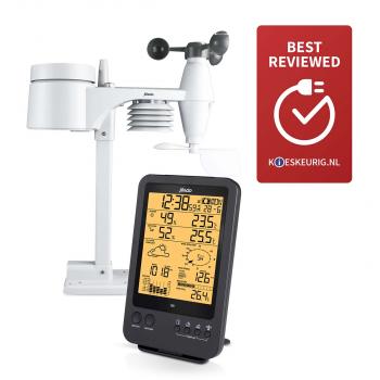 ARDEBO.de - Professionelle Wetterstation mit Funksensor schwarz