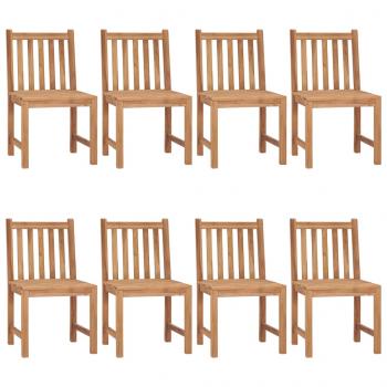 Gartenstühle 8 Stk. mit Kissen Massivholz Teak