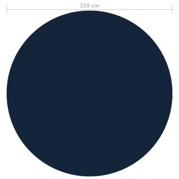 Treibende Pool-Solarplane PE 210 cm Schwarz und Blau