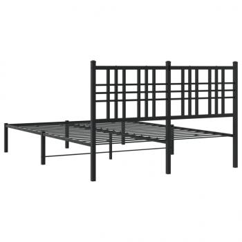 Bettgestell mit Kopfteil Metall Schwarz 135x190 cm