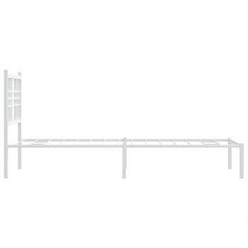 Bettgestell mit Kopfteil Metall Weiß 75x190 cm