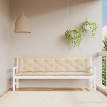 ARDEBO.de - Gartenbank-Auflagen 2 Stk. Beige 200x50x7 cm Oxford-Gewebe