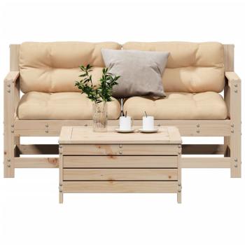 ARDEBO.de - 3-tlg. Garten-Lounge-Set mit Kissen Massivholz Kiefer