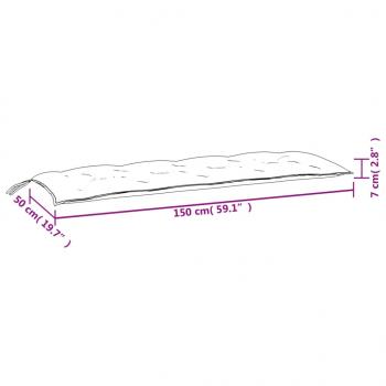 Gartenbank-Auflage Grau 150x50x7 cm Oxford-Gewebe