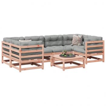 ARDEBO.de - 7-tlg. Garten-Sofagarnitur mit Kissen Massivholz Douglasie