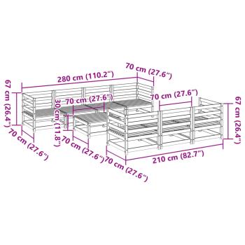 8-tlg. Garten-Sofagarnitur Massivholz Douglasie
