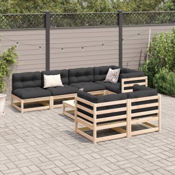 8-tlg. Garten-Sofagarnitur Massivholz Kiefer