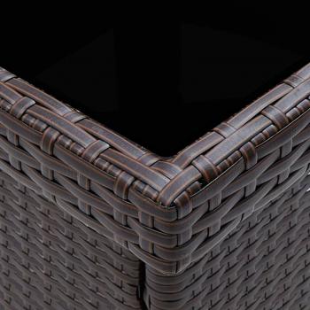 3-tlg. Garten-Essgruppe Poly Rattan und Hartglas Braun