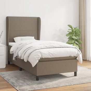 ARDEBO.de - Boxspringbett mit Matratze Taupe 100x200 cm Stoff