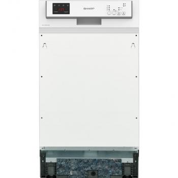 ARDEBO.de Sharp QW-HS12S47EW-DE Teilintegrierter Geschirrspüler, 45 cm breit, 10 Maßgedecke, Startvorwahl, Express 50", AquaStop, weiß
