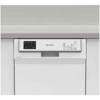 Sharp QW-HS12S47EW-DE Teilintegrierter Geschirrspüler, 45 cm breit, 10 Maßgedecke, Startvorwahl, Express 50", AquaStop, weiß