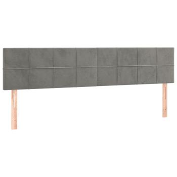 ARDEBO.de - Boxspringbett mit Matratze Hellgrau 120x190 cm Samt