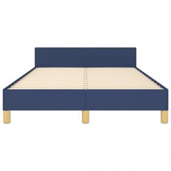 Bettgestell mit Kopfteil Blau 120x190 cm Stoff