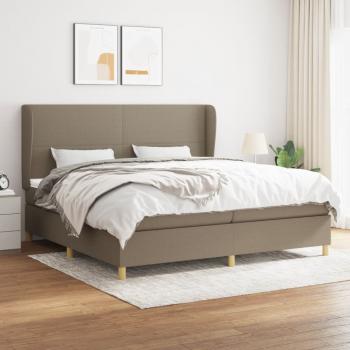 ARDEBO.de - Boxspringbett mit Matratze Taupe 200x200 cm Stoff