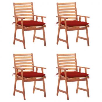 ARDEBO.de - Garten-Essstühle 4 Stk. mit Kissen Massivholz Akazie 