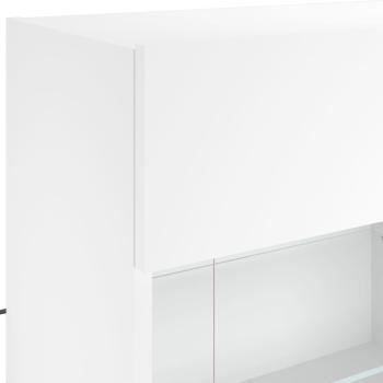 6-tlg. TV-Wohnwand mit LED-Leuchten Weiß